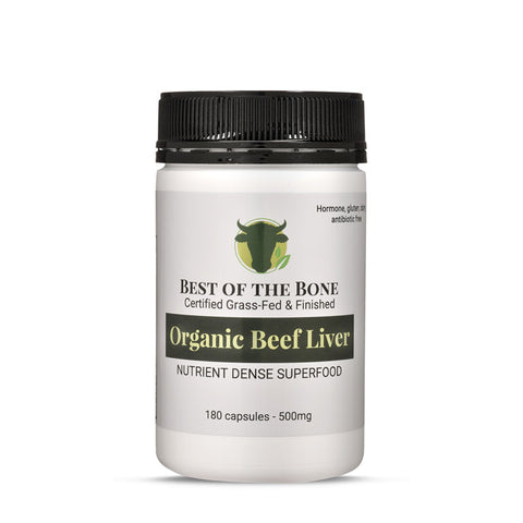 Best of the Bone -  Organic Grass-fed Beef Liver Capsules - 180 capsules