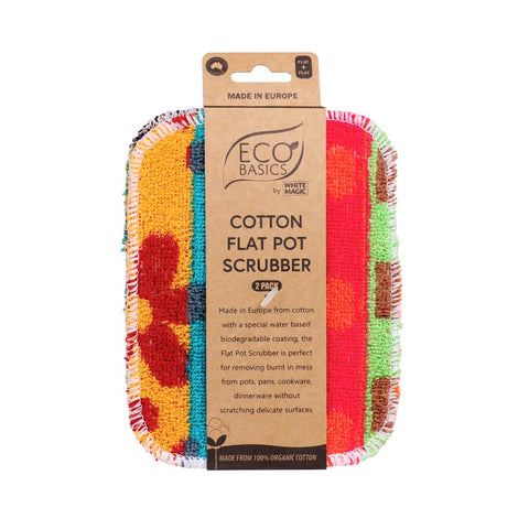 Eco Basics -Cotton Flat Pot Scrubber (2 Pack)