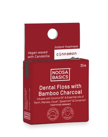 Noosa Basics - Dental Floss with Bamboo Charcoal - Cinnamon (35m)