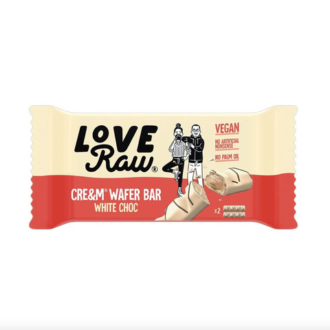 LoveRaw - Cre&m Wafer Bars - White Chocolate (2 x 21.5g) Best Before 29/11/2024