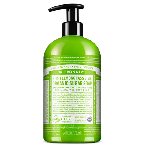 Dr Bronners - 4 in 1 Pump Soap - Lemongrass Lime (710ml)